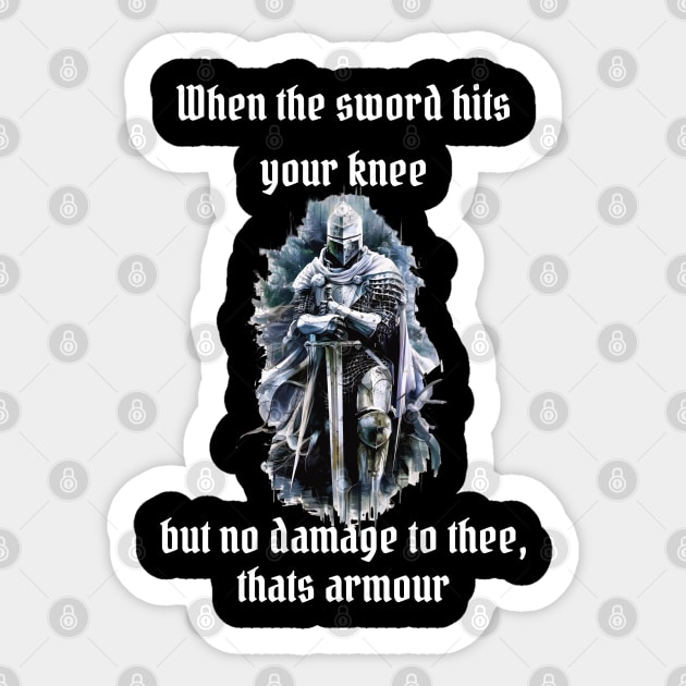 A knights armour Sticker by BishBashBosh